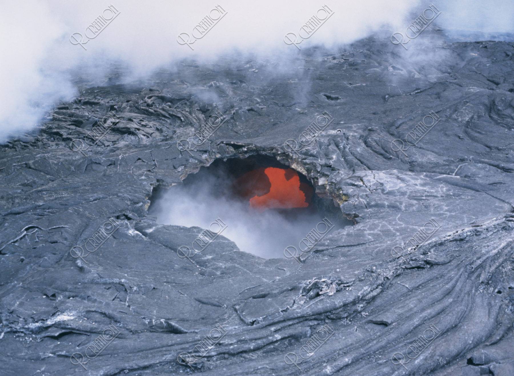 空撮 キラウェアの溶岩 ハワイ島