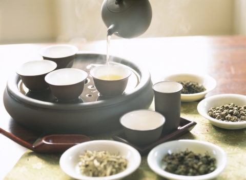 中国茶セットと茶葉