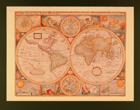 古い世界地図 アンバー