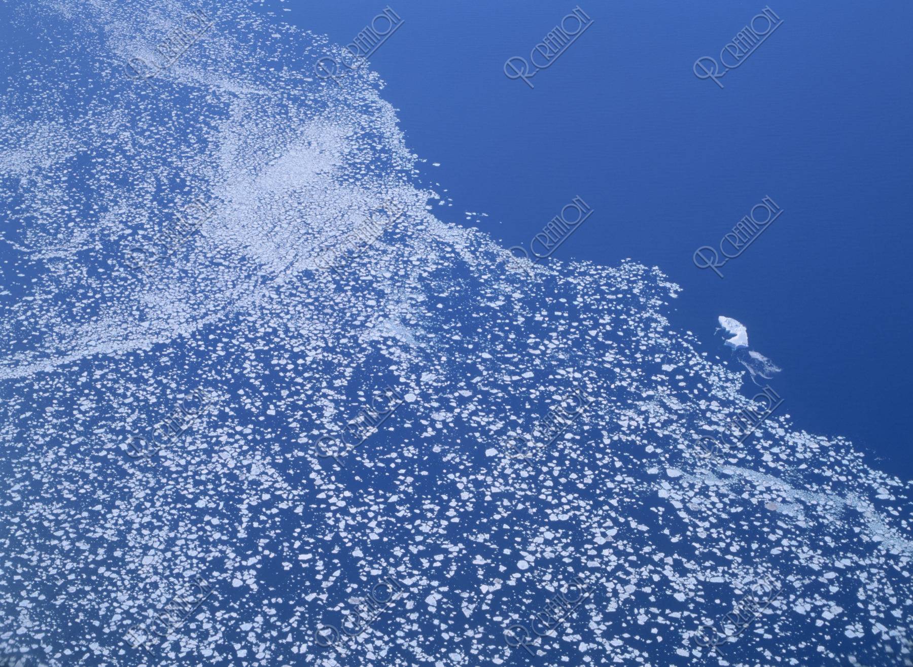 空撮 デンマーク海峡の流氷群
