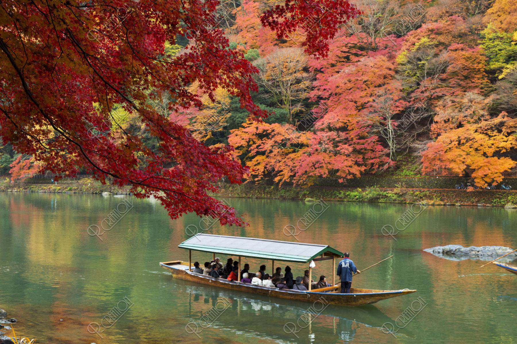 屋形船 紅葉 | ストックフォト | アールクリエーション