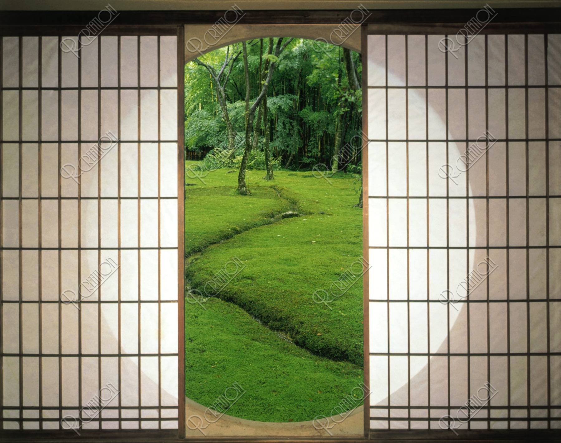 丸窓と緑の庭 ｃ ｇ 合成 イラスト Cg アールクリエーション