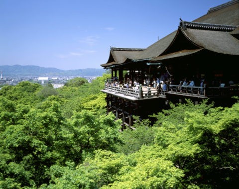 新緑の清水寺舞台 世界遺産