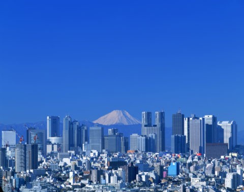 新宿ビルと富士山