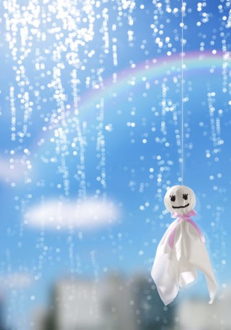てるてる坊主と雨と虹