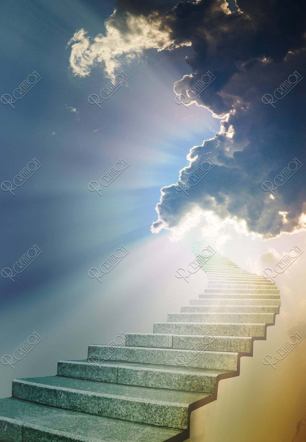 天空に続く階段と光 イラスト Cg アールクリエーション
