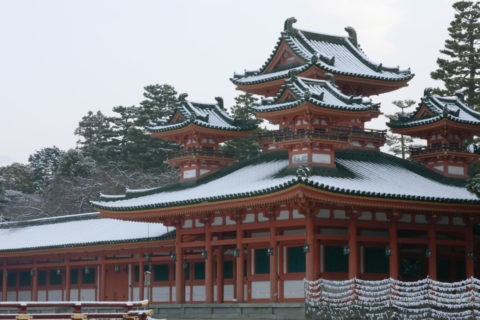 平安神宮 雪景色