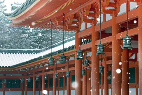平安神宮雪景色
