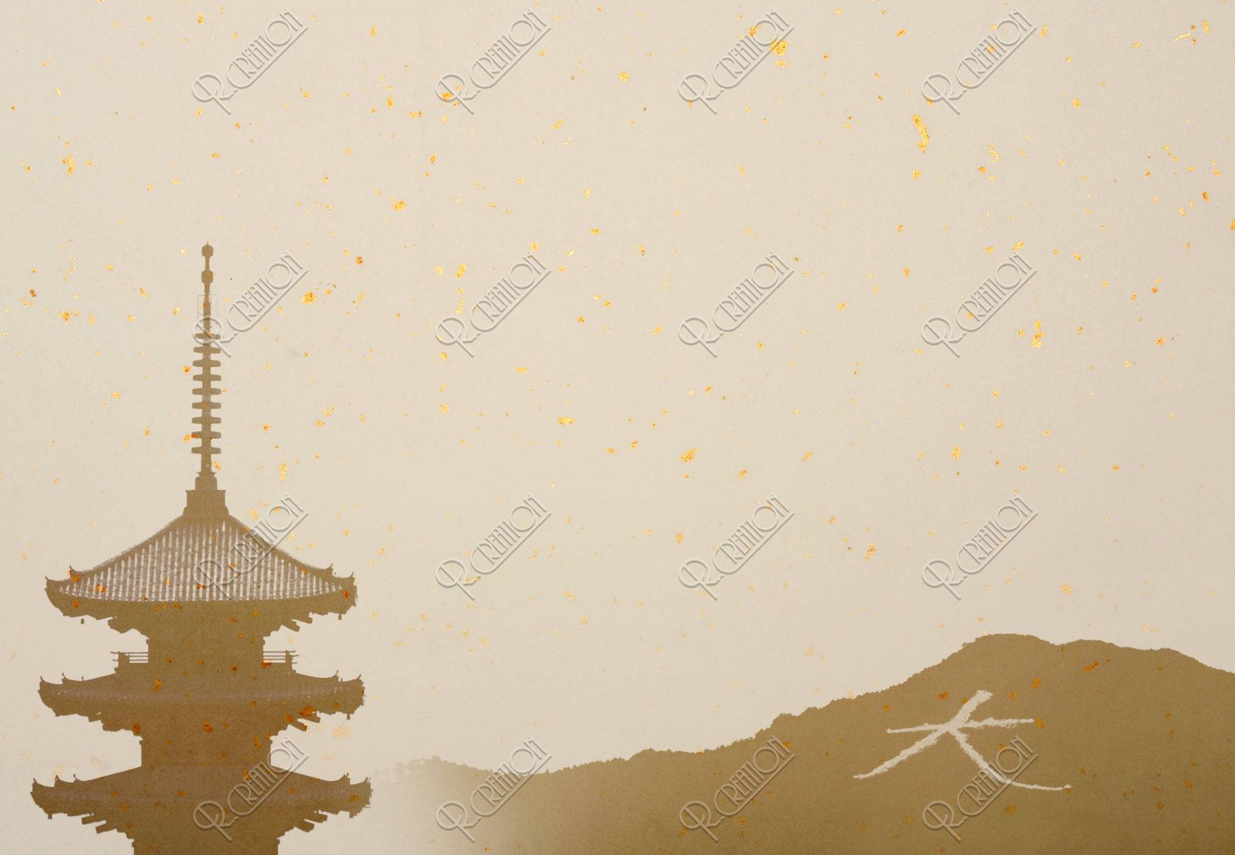五重塔のある京都イメージ 大文字 CG