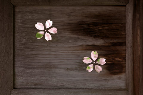 勝持寺（花の寺）の木戸の桜紋