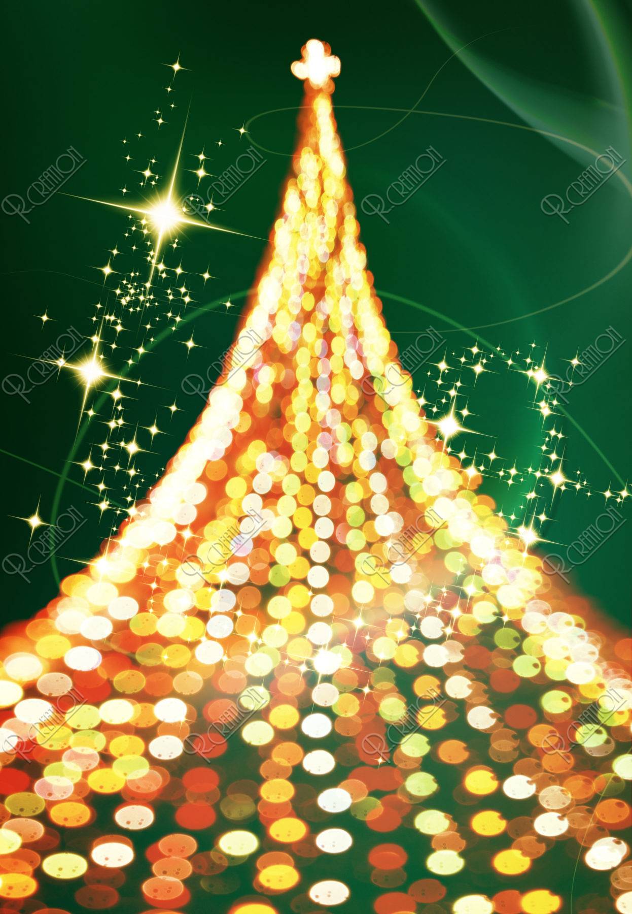 光の軌跡とクリスマスツリー イラスト Cg アールクリエーション
