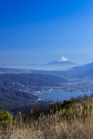 諏訪湖 富士山