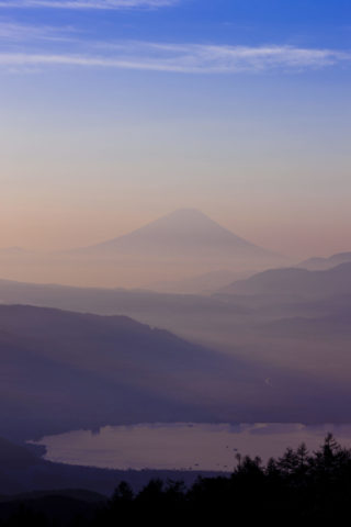 諏訪湖 富士山