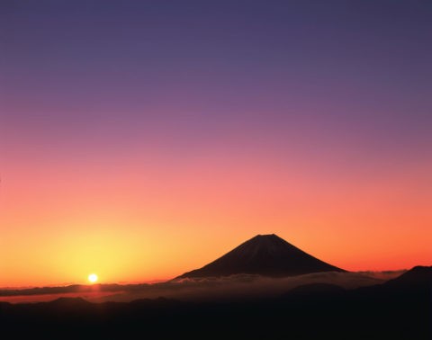 櫛形山から 富士山 朝日
