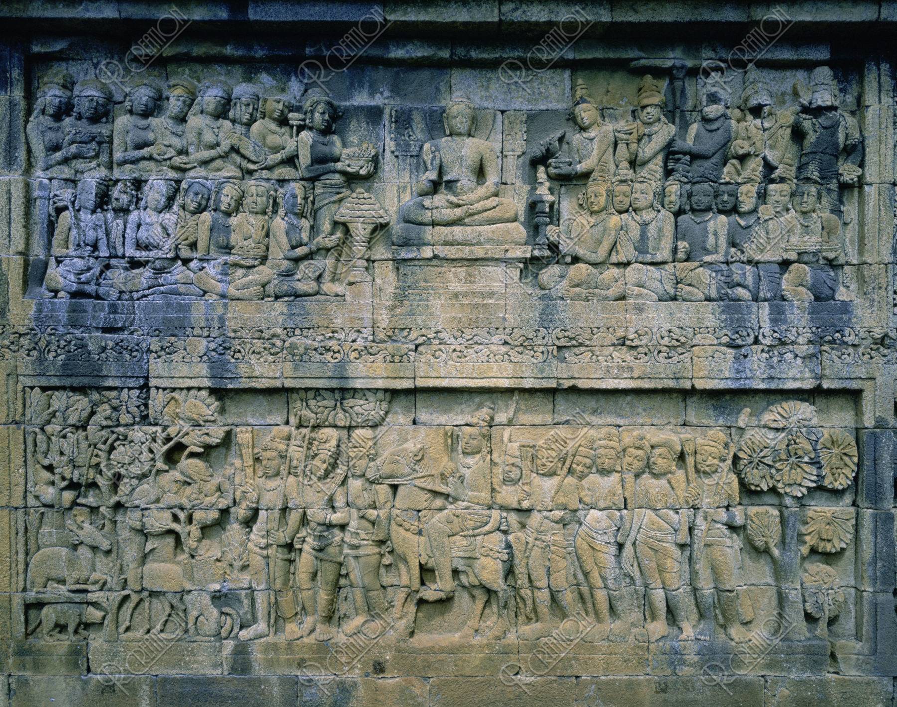 ボロブドゥール遺跡の彫刻