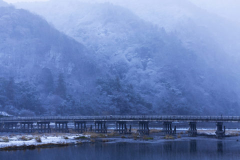 嵐山渡月橋雪景色