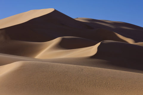 風紋とサハラ砂漠の砂丘 世界遺産