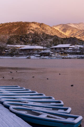 雪の嵐山小倉山