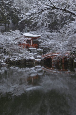 雪の醍醐寺弁天堂