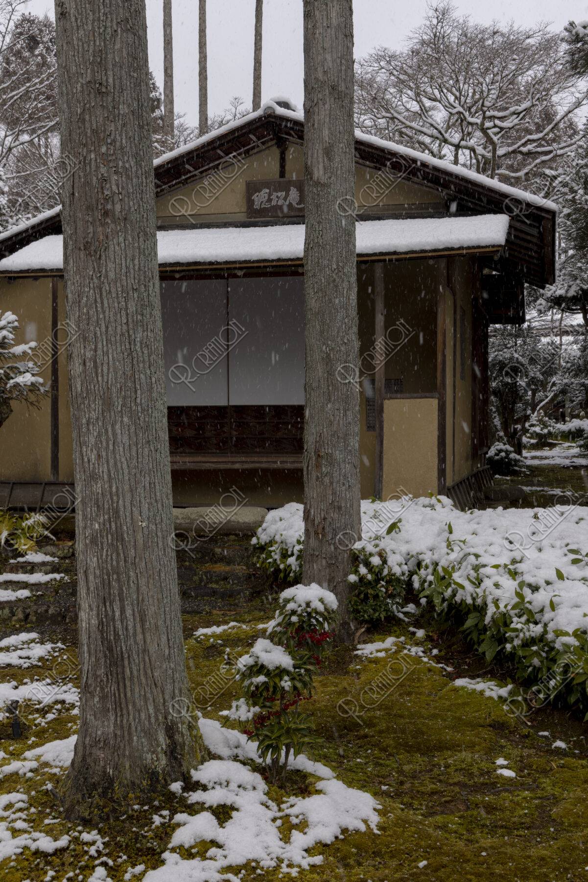 雪のしょうざんの庭 聴松庵