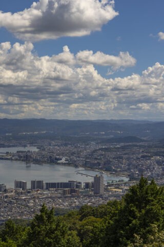 比叡山ドライブウェイからの琵琶湖 大津港